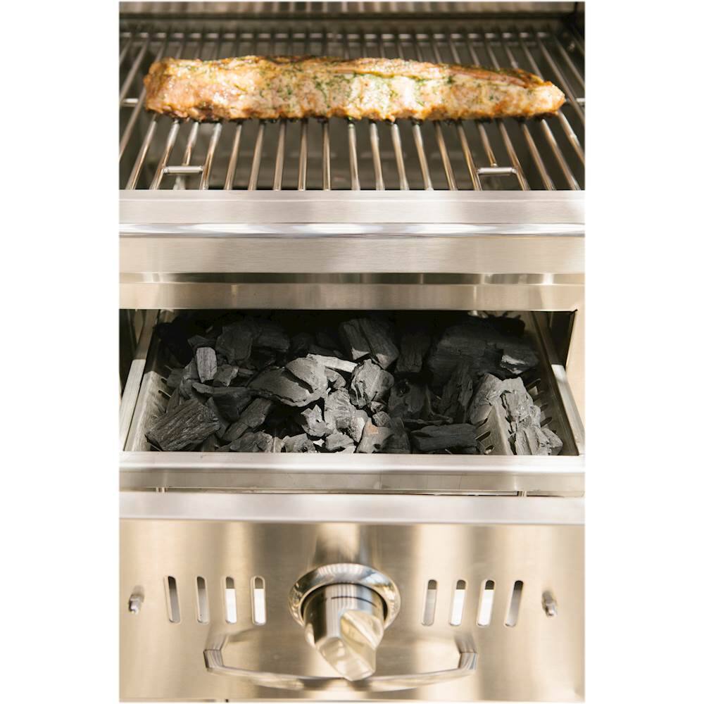 Alt View 15. Coyote - 50" Liquid Propane/Charcoal Hybrid Grill - Stainless Steel.
