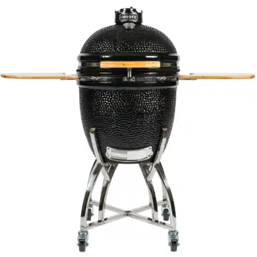 Coyote - Asado Charcoal Smoker with Cart and Side Shelves - Black