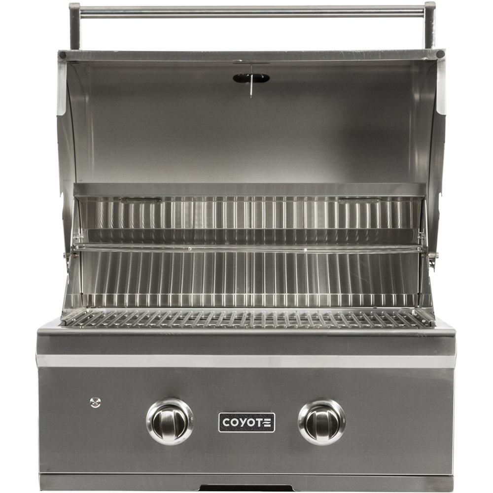 Angle View: Cart for Coyote Asado Cooker - Stainless Steel