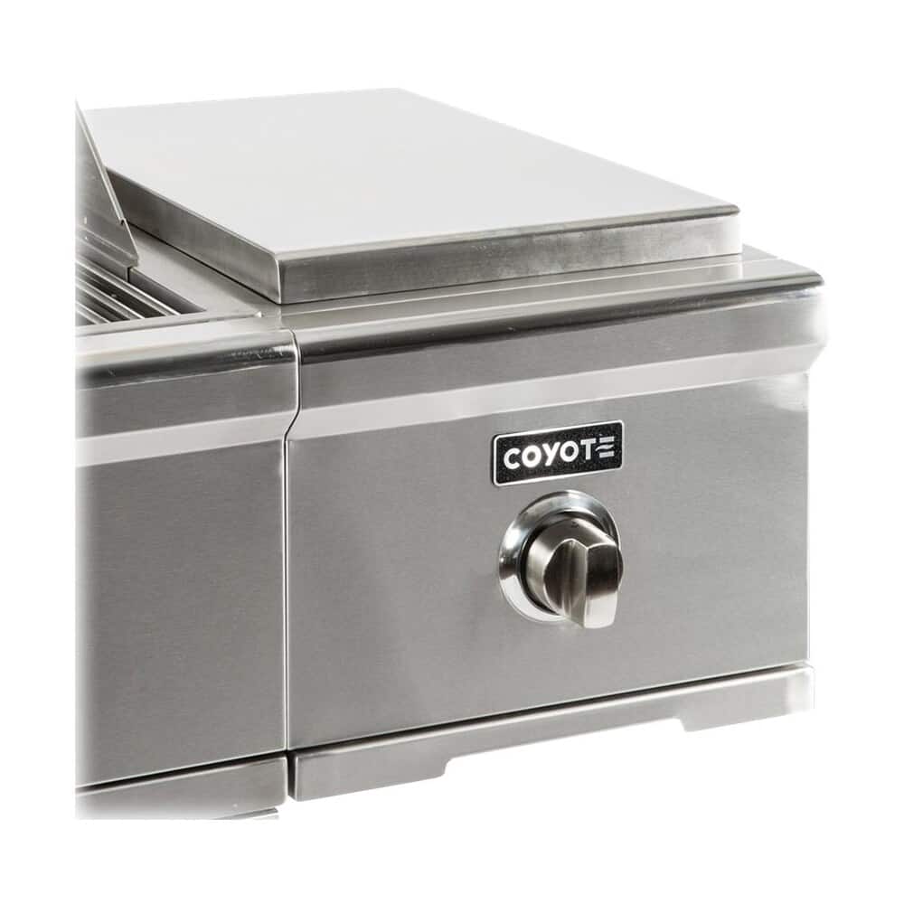 Coyote - SINGLE SIDE BURNER FOR CARTS; - Stainless Steel - Angle_Zoom