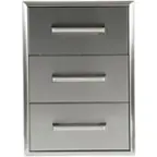 Front. Coyote - Three-Drawer Cabinet - Stainless Steel.