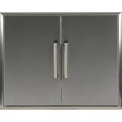 Front. Coyote Outdoor Living - 31" Double Access Doors - Stainless Steel.