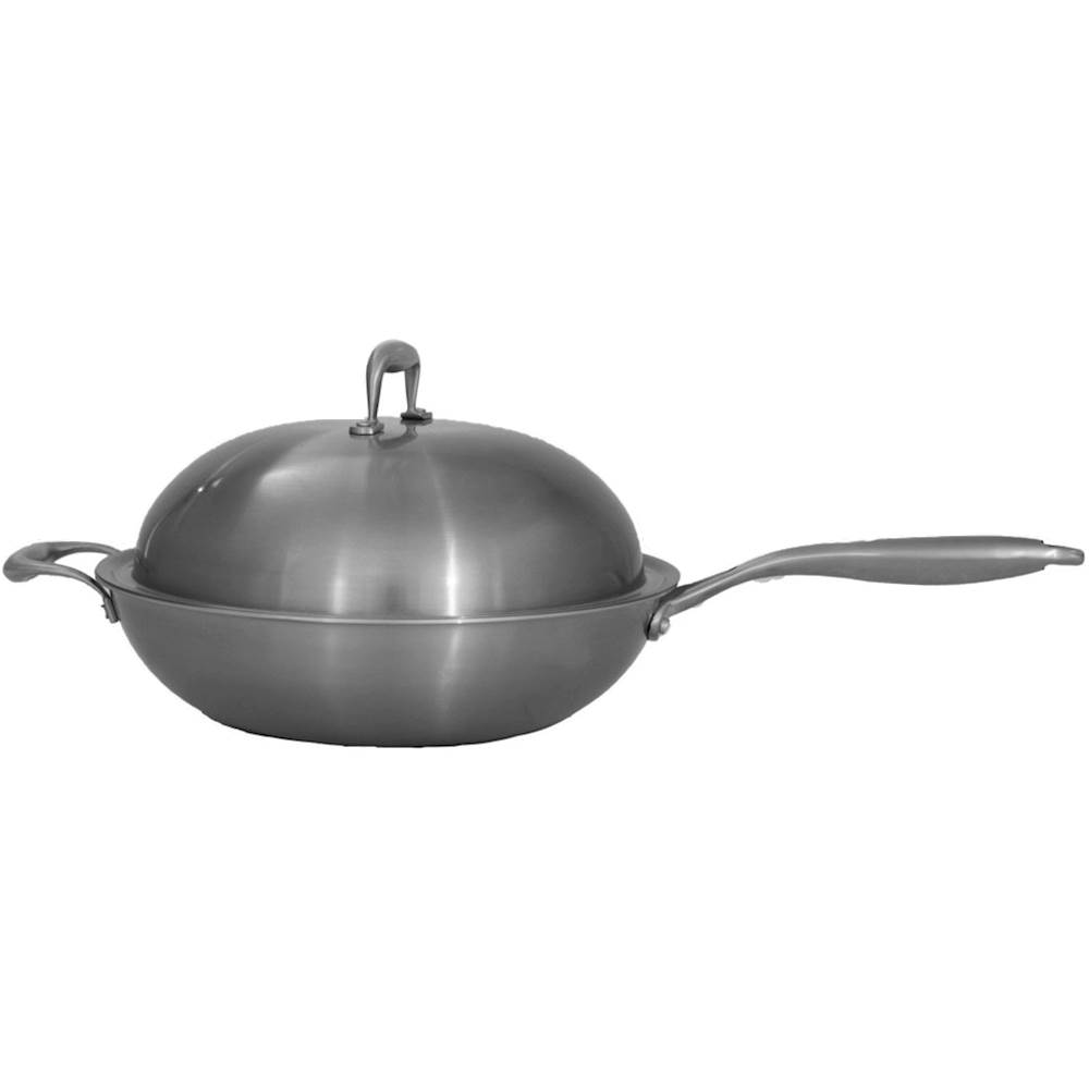 Angle View: Coyote - 13" Wok Skillet - Stainless Steel