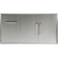 Coyote - 45" Double Access Doors with Roll-Out Trash/Propane Tank Drawer - Stainless Steel - Front_Zoom