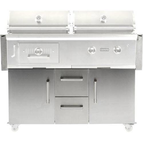 Angle. Coyote - 50" Grill Cart - Stainless steel.