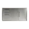 Coyote - Two Drawer Cabinet & Double Access Doors - Stainless Steel
