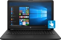 Front Zoom. HP - 15.6" Touch-Screen Laptop - Intel Core i3 - 8GB Memory - 1TB Hard Drive - Jet black, woven texture pattern.