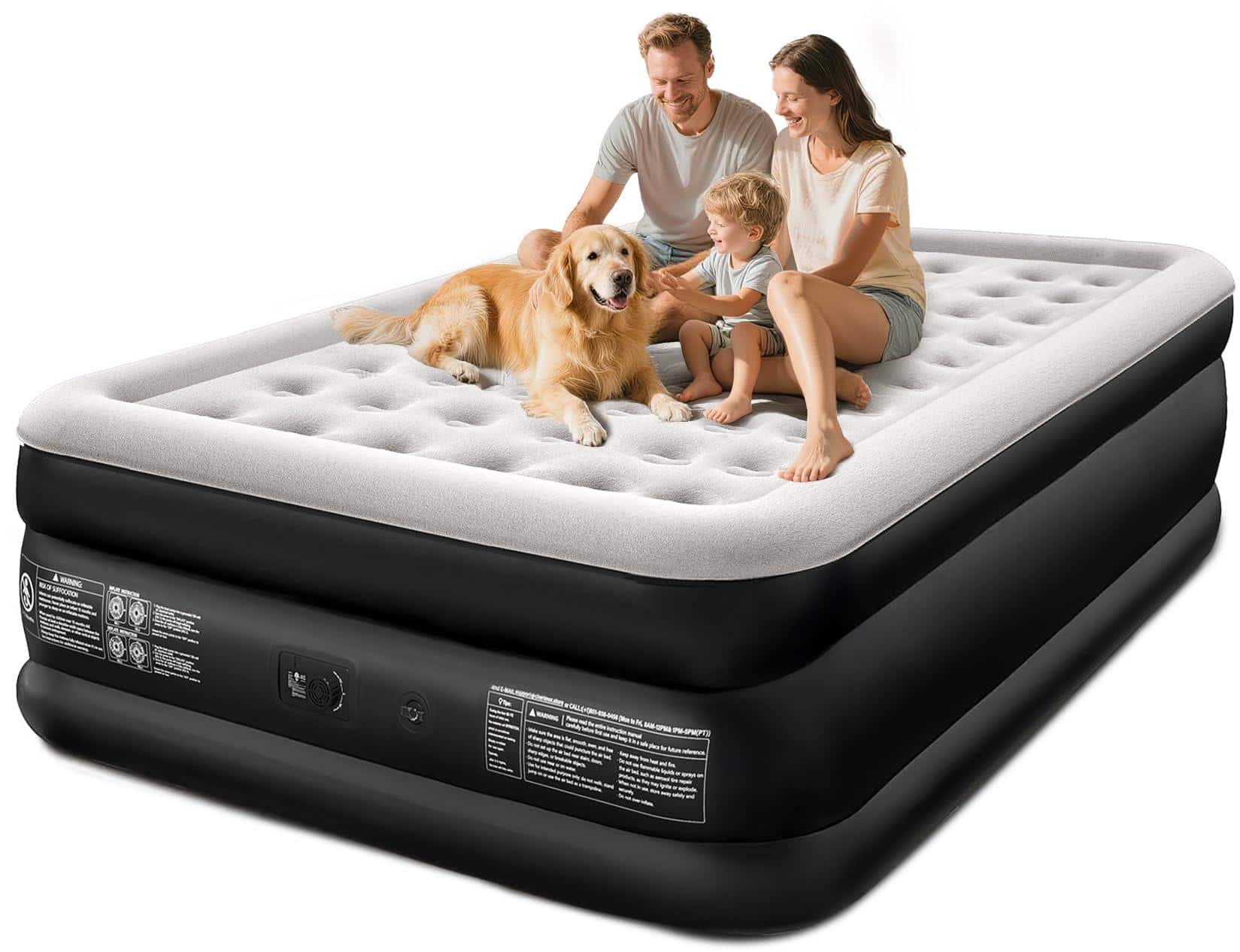 Jadie Link - Air Mattress With Built Luxury Pillow-Top Looks Like High-end Mattress: The seamless - King 18in