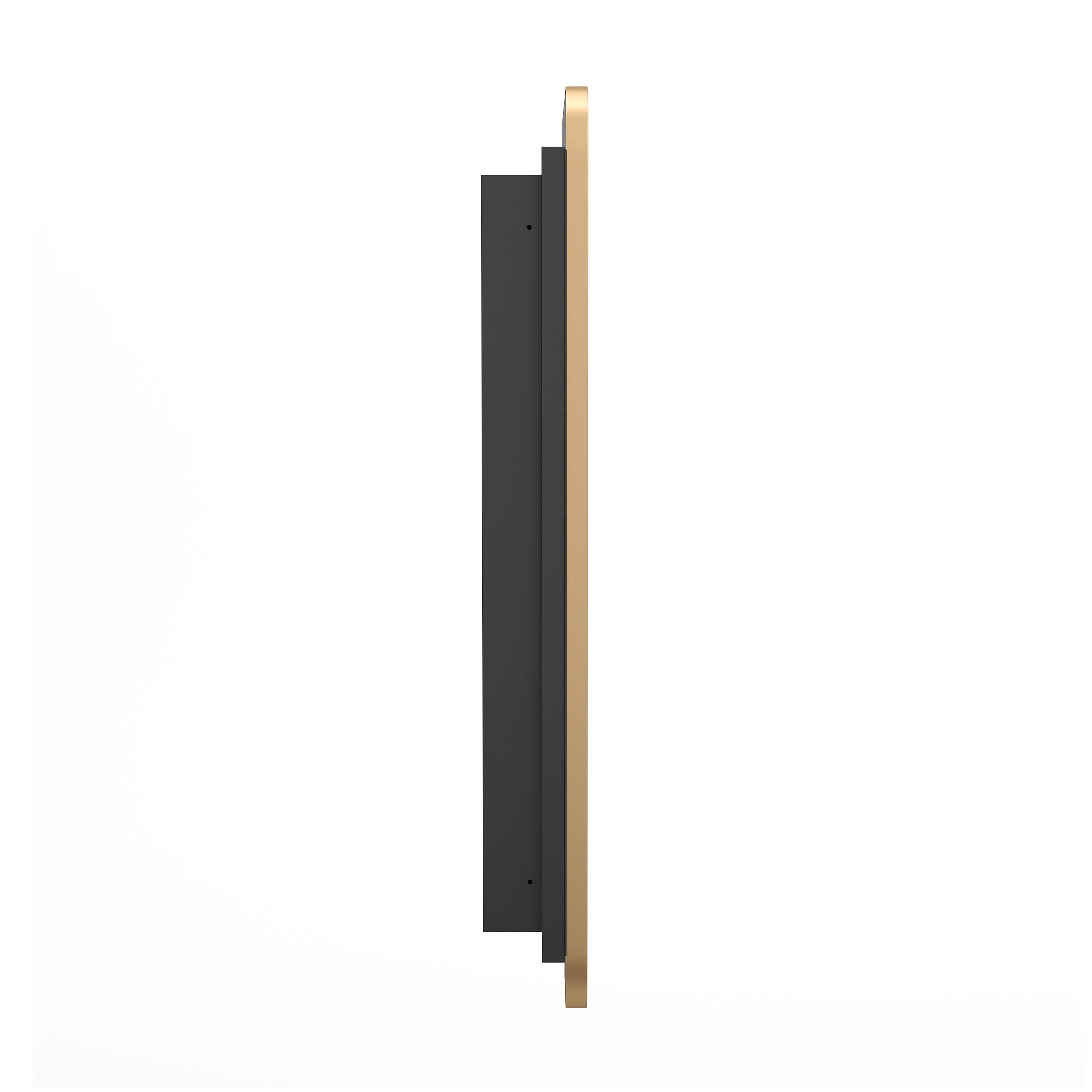 Alt View 8. Emma + Oliver - Jackie Metal Framed Bathroom Medicine Cabinet with Reversible, Recessed Design and Beveled Rounded Mirror - Gold.