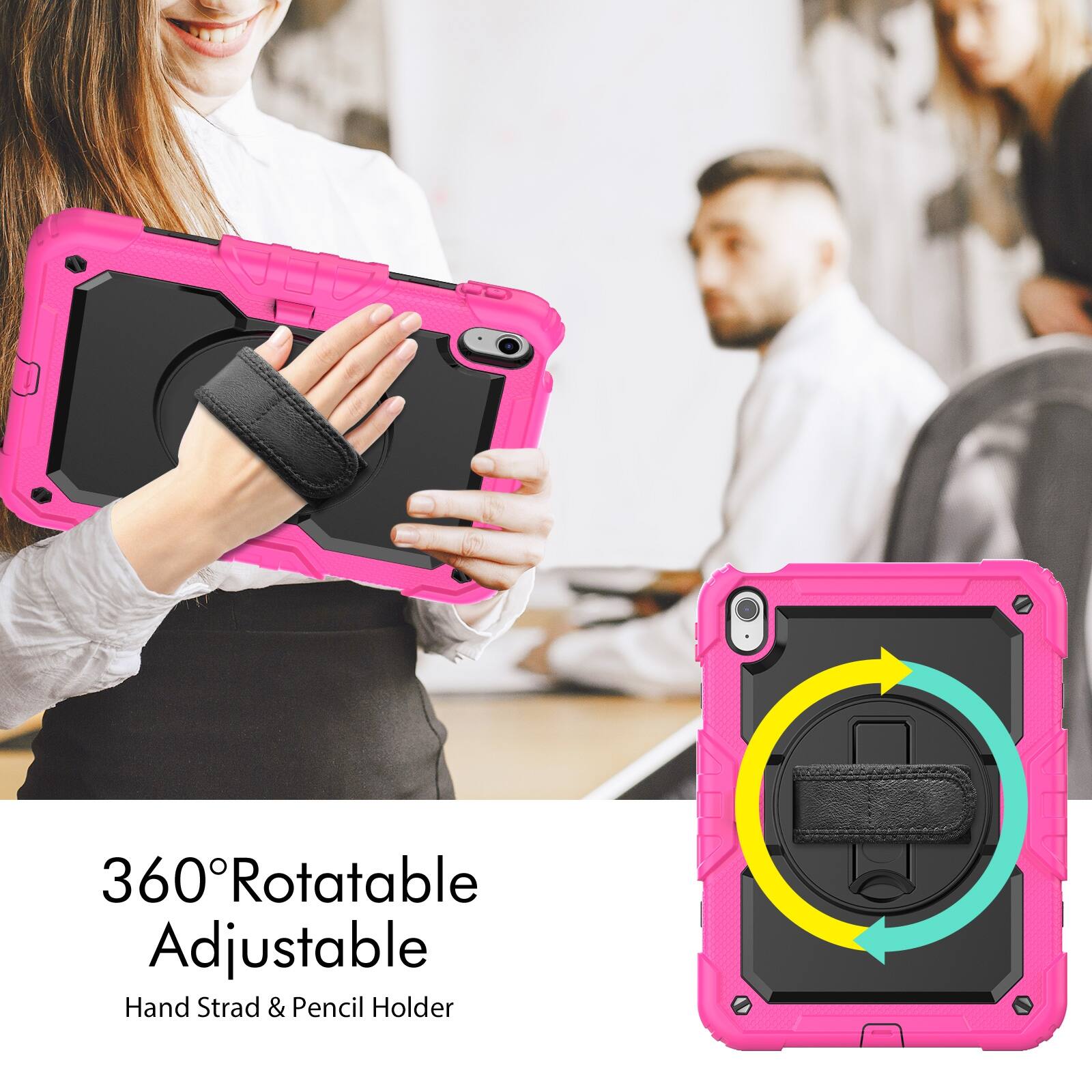 360° Rotatable Adjustable Hand Strap & Pencil Holder