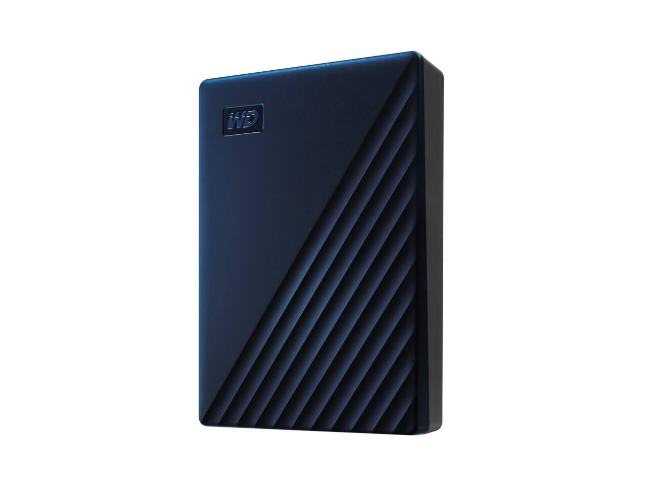 Left. Western Digital - WD 6TB My Passport for Mac Portable Storage Model WDBK6C0060BBL-WESN Blue - Blue.
