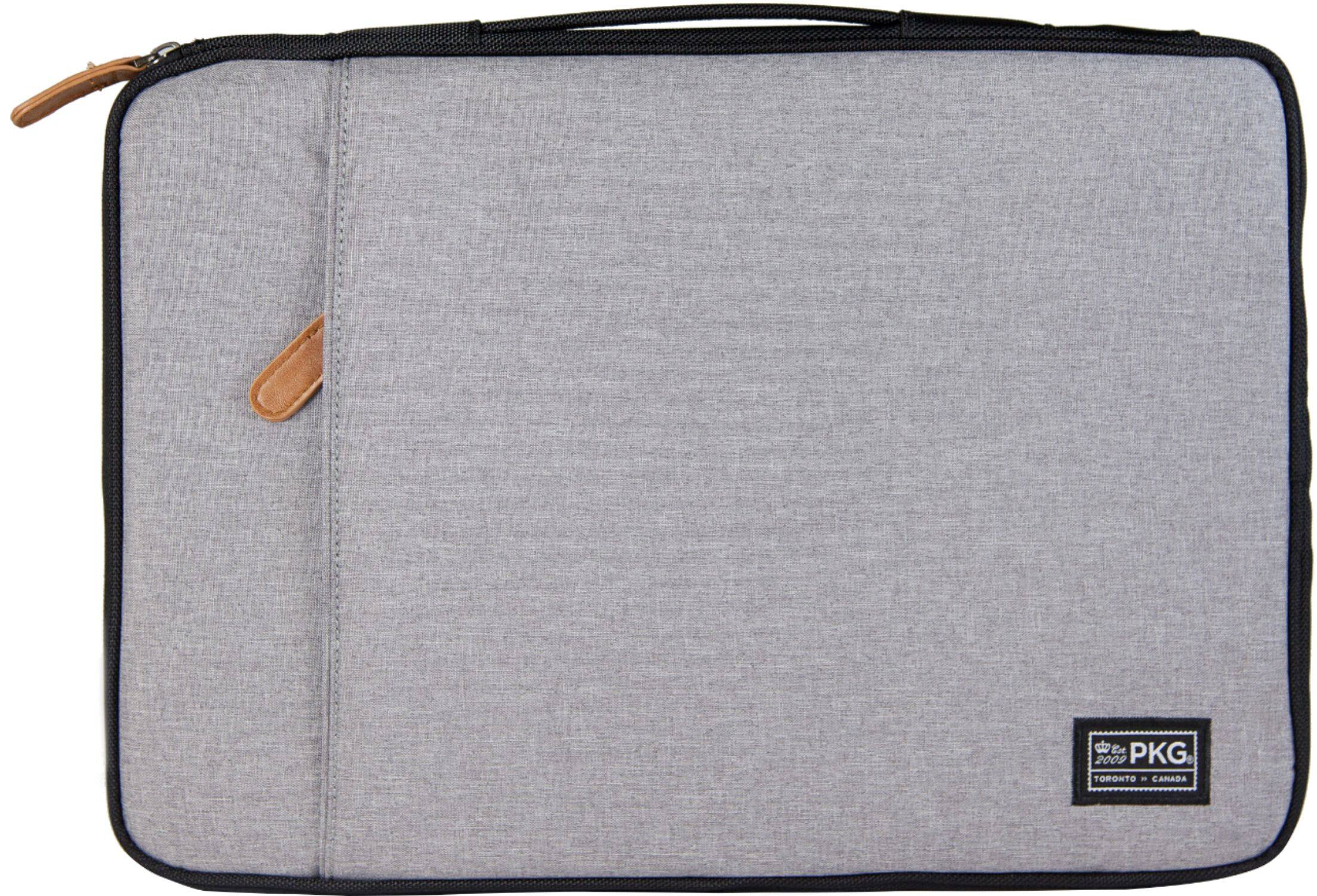 Back. PKG - Laptop Sleeve for up to 14" Laptop - Light gray.