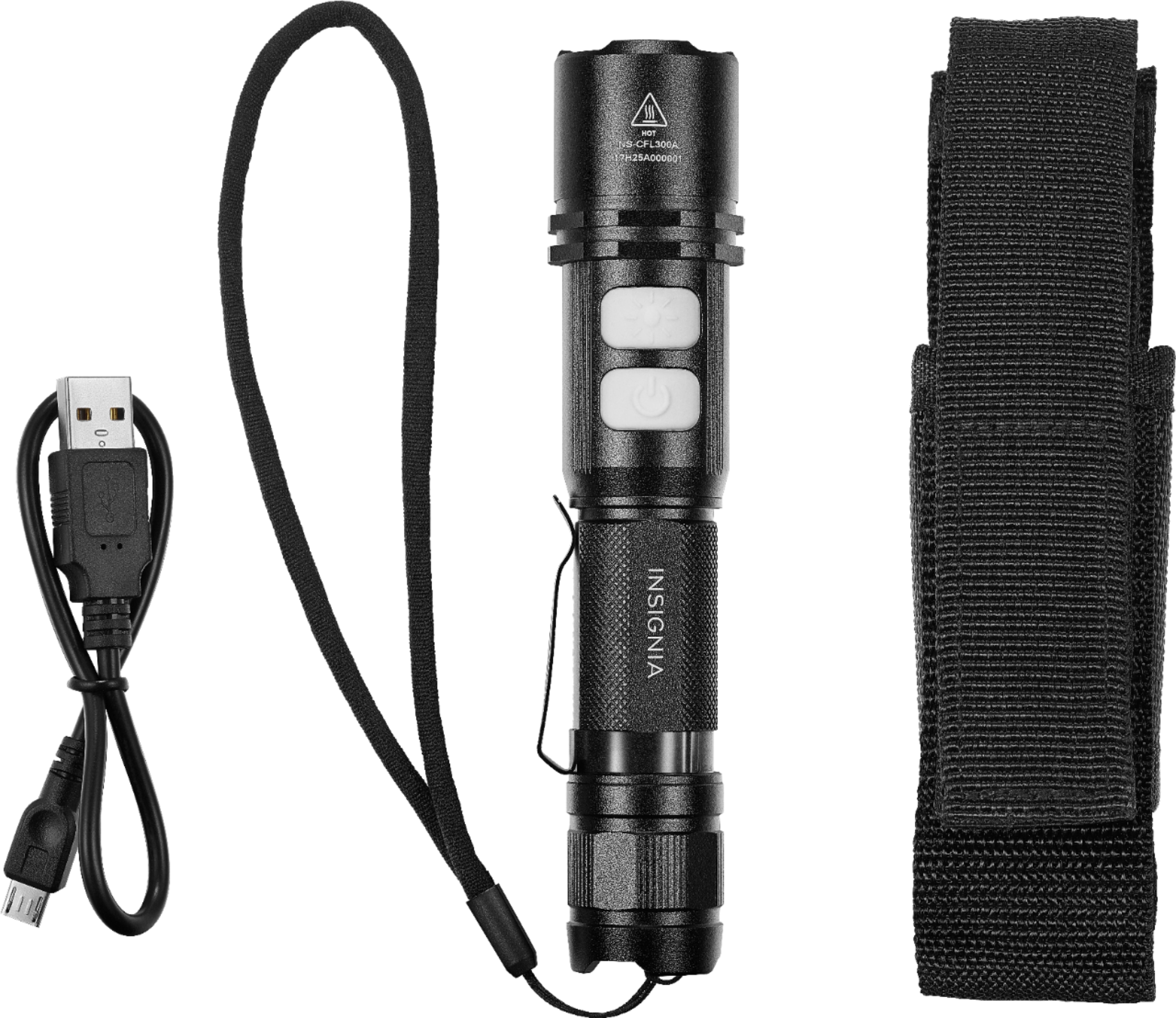 Best Buy: Insignia™ 800 Lumen Rechargeable LED Flashlight Black NS