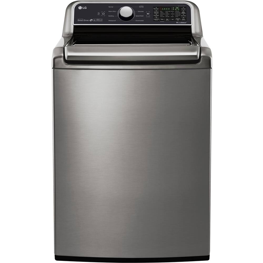 Front. LG - 5.0 Cu. Ft. 8-Cycle Top-Load Smart Wi-Fi Washer - 6Motion Technology.