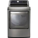 LG - 7.3 Cu. Ft. 9-Cycle EasyLoad Smart Wi-Fi Enabled Electric Dryer with Sensor Dry Technology - Graphite Steel - Front_Standard