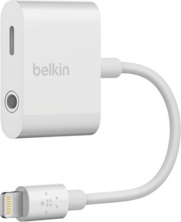 Belkin - Lightning to 3.5mm Audio Cable + Audio Charger Splitter - White