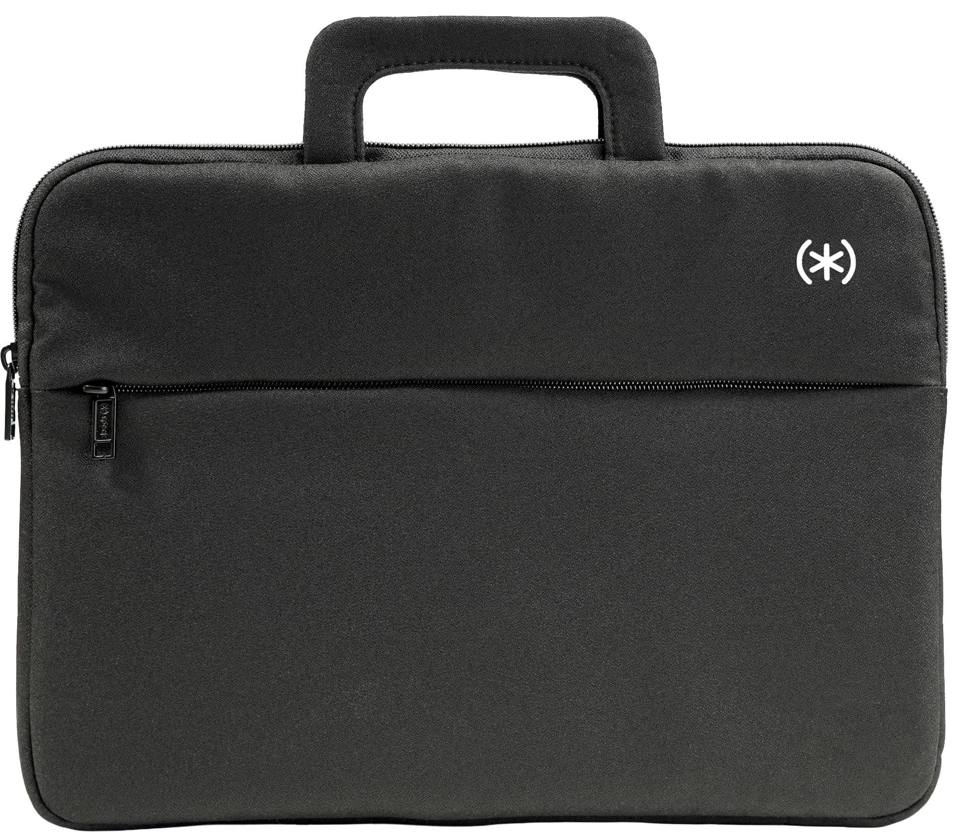 Angle. Speck - Transfer Pro Pocket Protective Sleeve with Handle Universal 13"-14" for MacBook computers, laptops and tablets - Black/White.