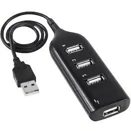Sanoxy - USB 2.0 Hi-Speed 4-Port Splitter Hub For PC Notebook High Speed Computer - Black