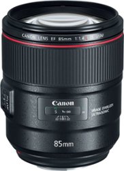 Canon - EF85mm F1.4L IS USM Telephoto Lens for EOS DSLR Cameras - Black - Front_Zoom