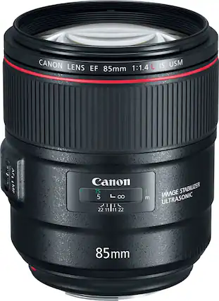 Front. Canon - EF85mm F1.4L IS USM Telephoto Lens for EOS DSLR Cameras - Black.
