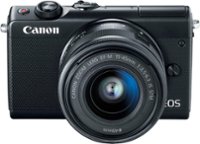 Front. Canon - EOS M100 Mirrorless Camera with EF-M 15-45mm IS STM Zoom Lens - Black.