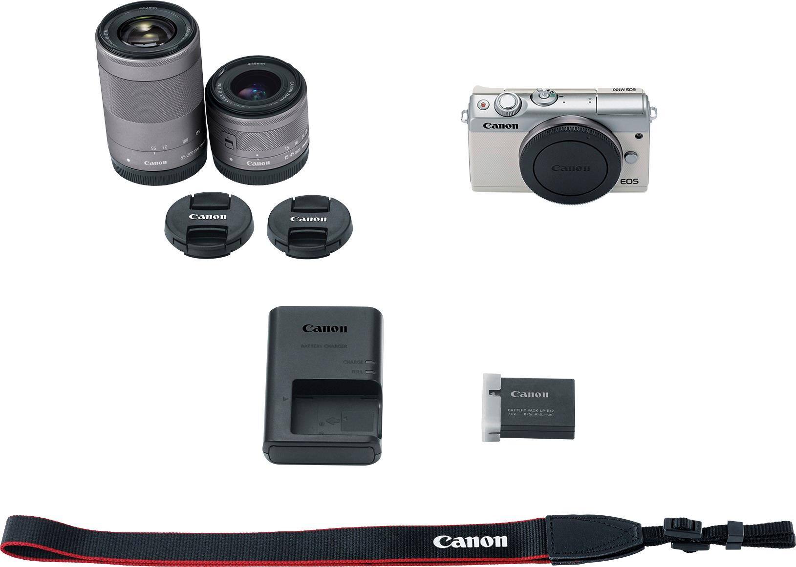 Canon EOS M100 Mirrorless Camera with EF M 15 45mm IS STM Zoom 
