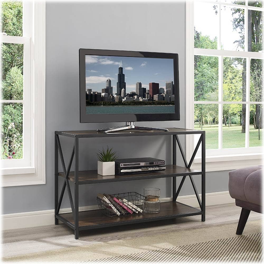 Best Buy Walker Edison Industrial Metal and Wood 3Shelf Bookcase