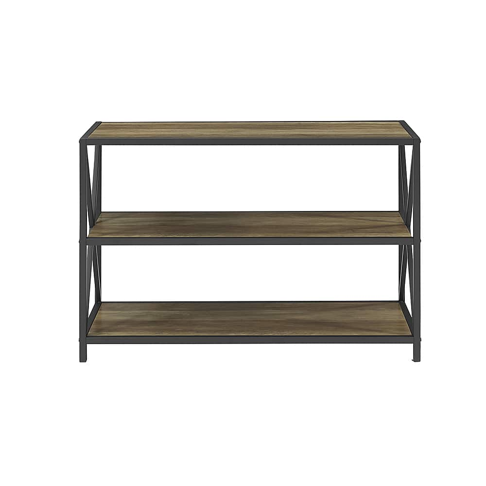 Best Buy: Walker Edison Industrial Metal and Wood 3-Shelf Bookcase ...