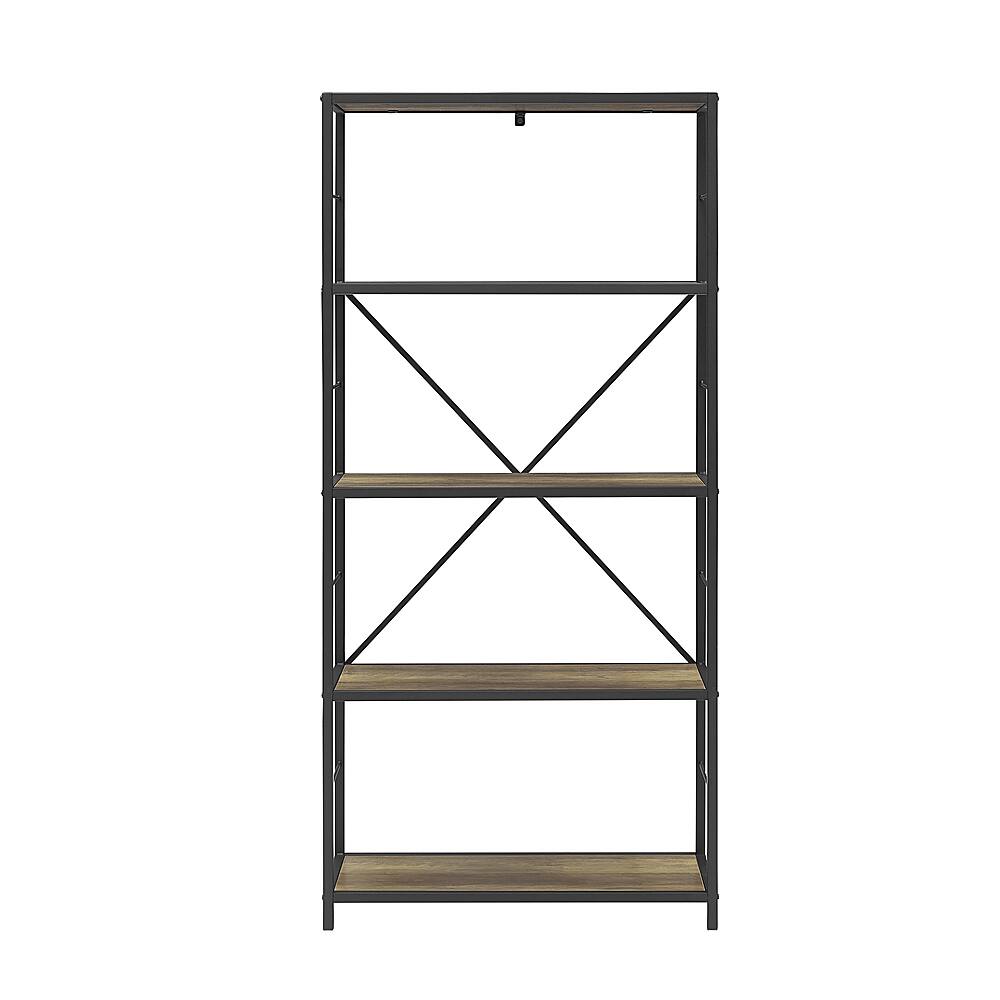 Front. Walker Edison - 5-Shelf Bookcase - Rustic oak.