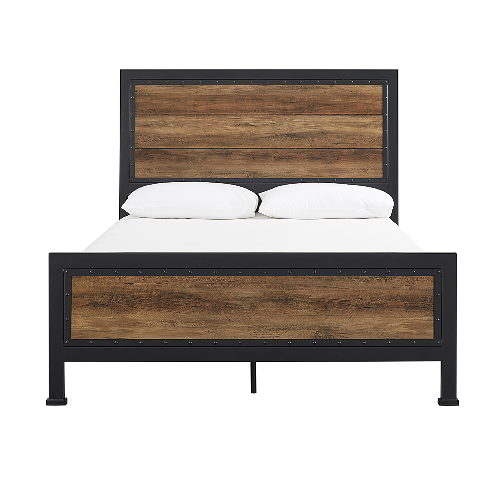 Walker Edison Rustic Industrial Queen, What Is A Panel Bed Frame