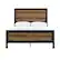 Front. Walker Edison - Rustic Industrial Queen Size Panel Bed Frame - Rustic Oak.