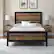 Alt View 13. Walker Edison - Rustic Industrial Queen Size Panel Bed Frame - Rustic Oak.