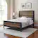 Alt View 14. Walker Edison - Rustic Industrial Queen Size Panel Bed Frame - Rustic Oak.
