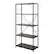Left. Walker Edison - Rustic Industrial Metal and Wood 5-Shelf Bookcase - Dark Walnut.
