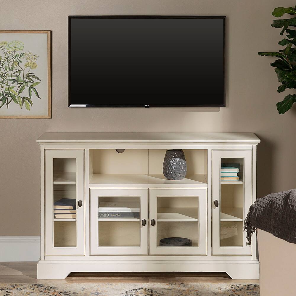 Walker Edison Tv Cabinet For Most Tvs Up To 60 Antique White