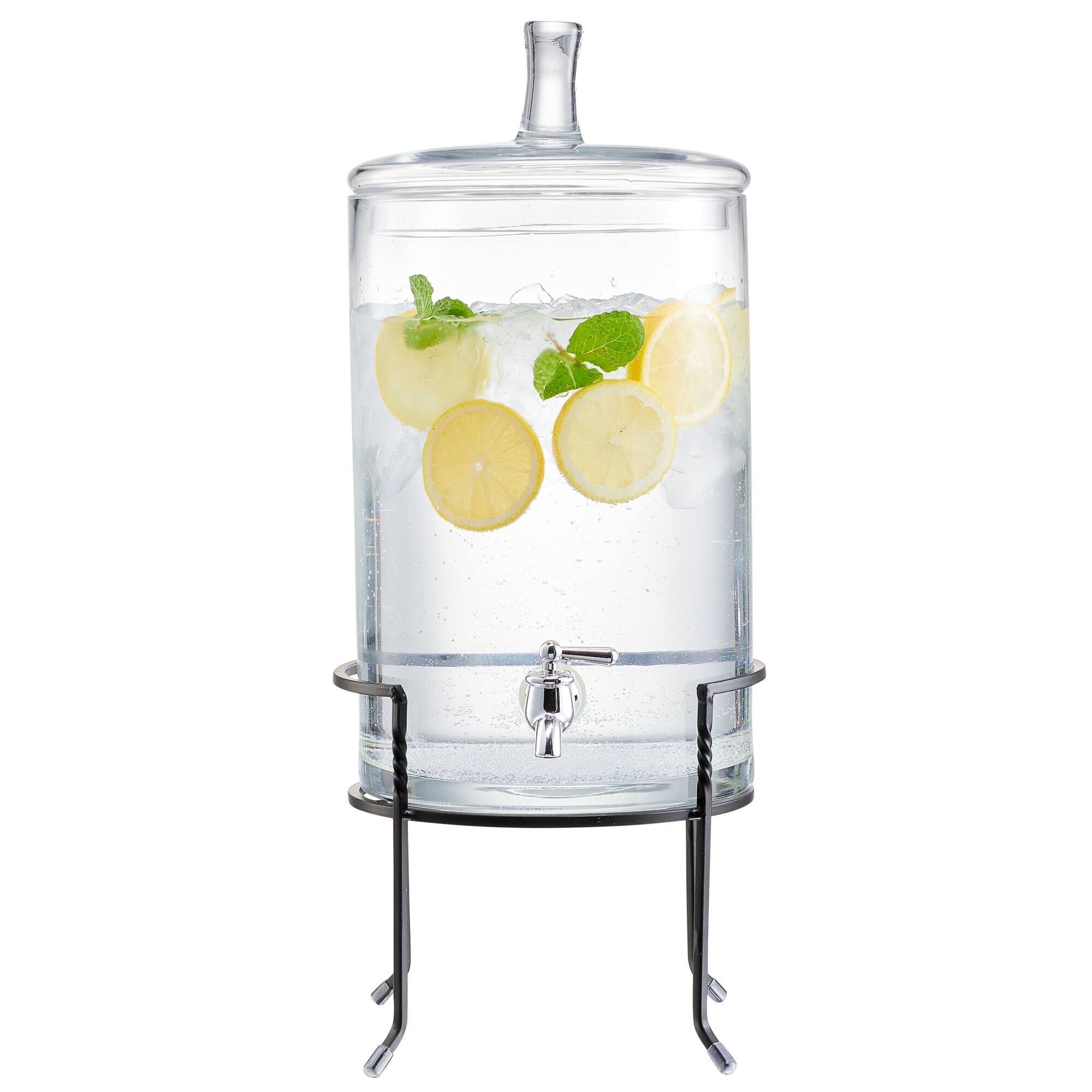 Jay Import - Dispenser with Metal Stand 2.5 GAL - Clear