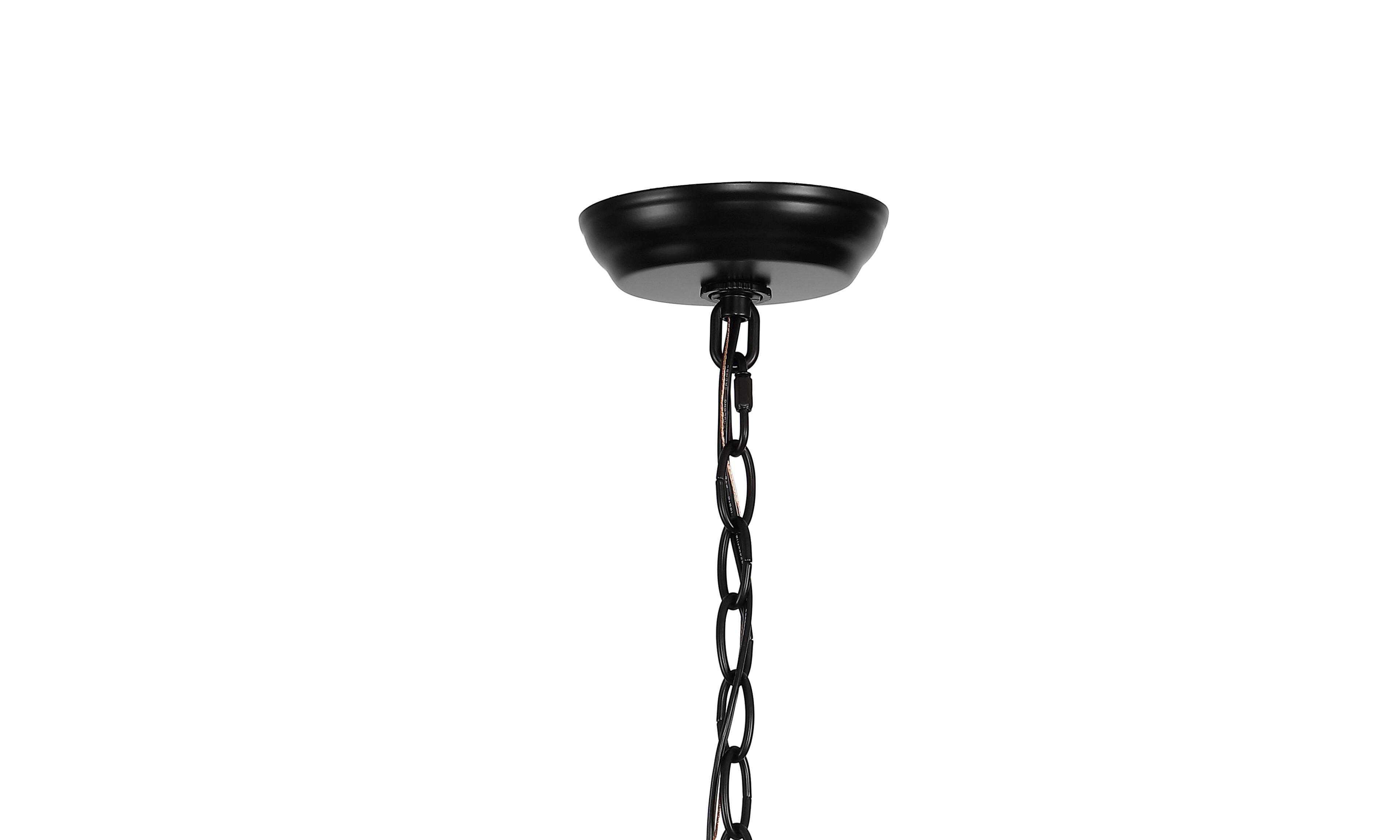 Alt View 5. Jonathan Y - Pagoda 16" 4-Light Classic Traditional Metal Cage Lantern LED Pendant, Oil Rubbed Bronze/Brass Gold - Oil Rubbed Bronze.