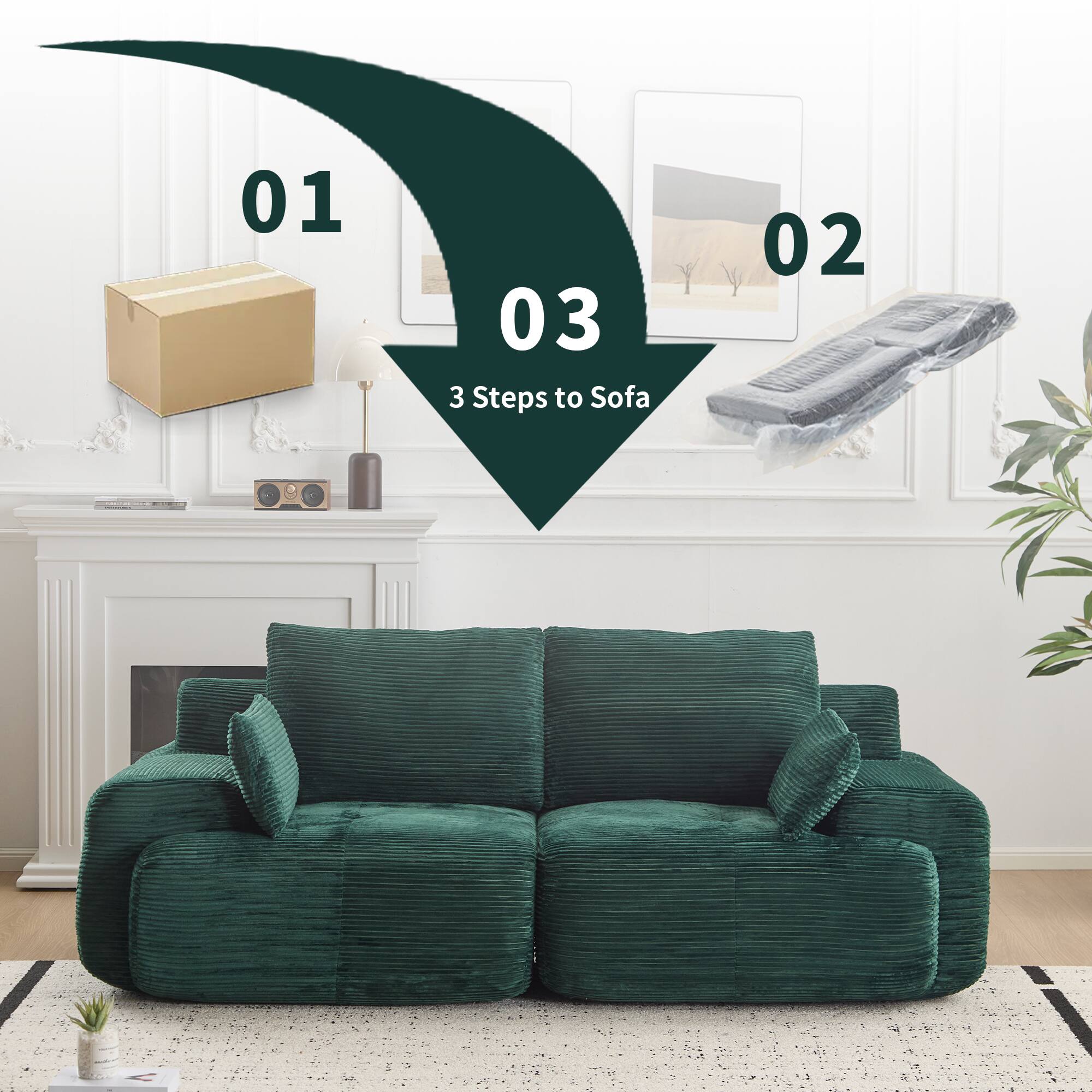 01  
02  
03  
3 Steps to Sofa