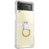 Angle. SaharaCase - Hybrid-Flex Hard Shell with Ring Case for Samsung Galaxy Z Flip4 - Clear.