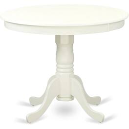 East West Furniture - ANDA5-LWH-32 5 Piece Modern Dining Table Set Includes a Round Kitchen Table with Pedestal and 4 - White