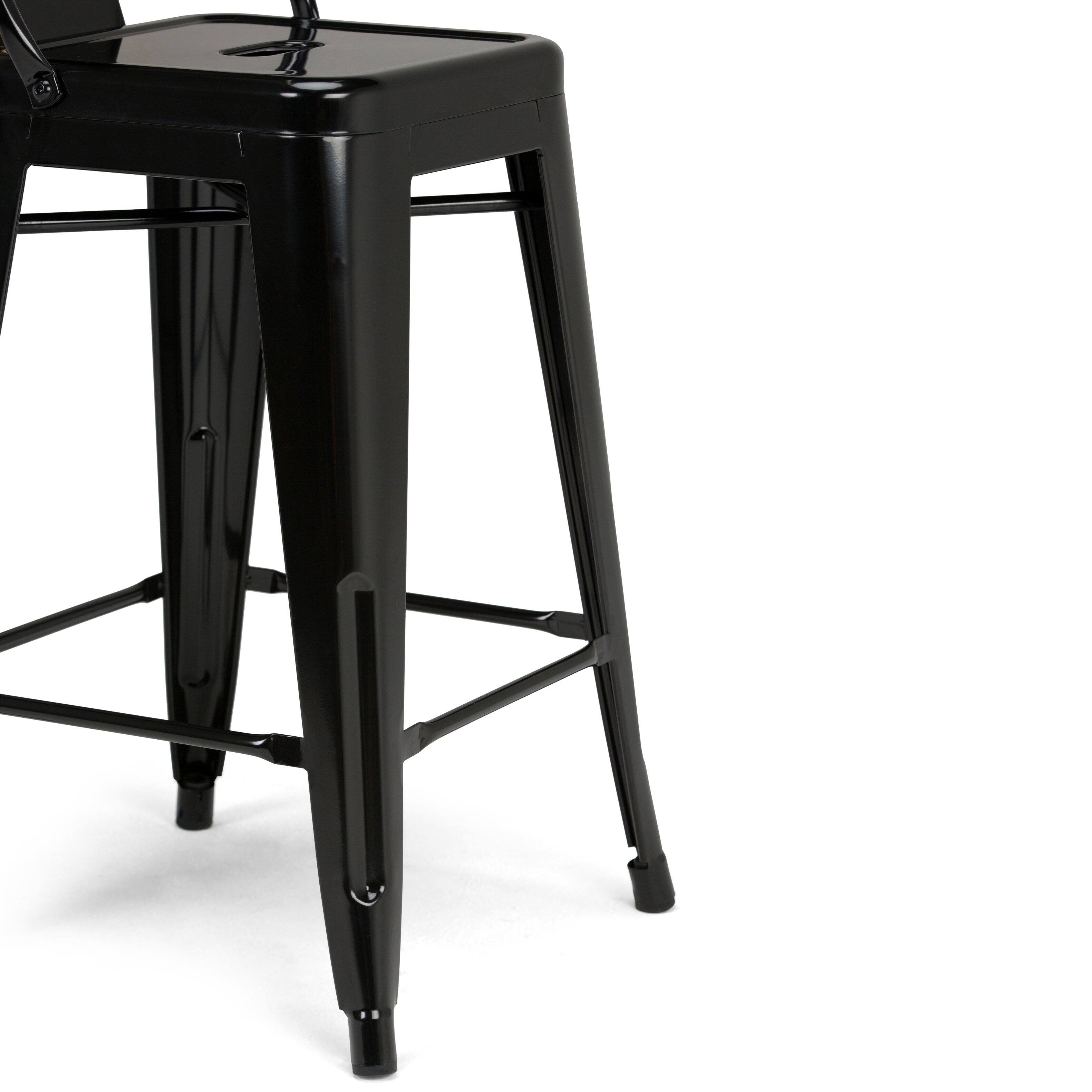 Alt View 19. Simpli Home - Rayne Metal Counter Height Stool (Set of 4) - Black.