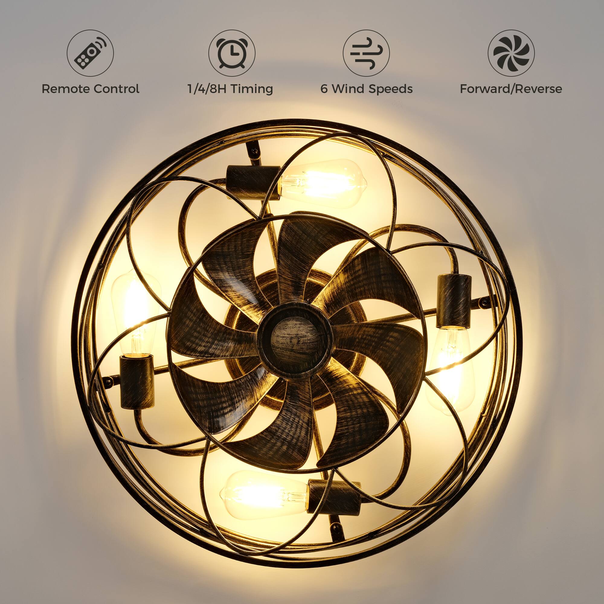 - Remote Control
- 1/4/8H Timing
- 6 Wind Speeds
- Forward/Reverse