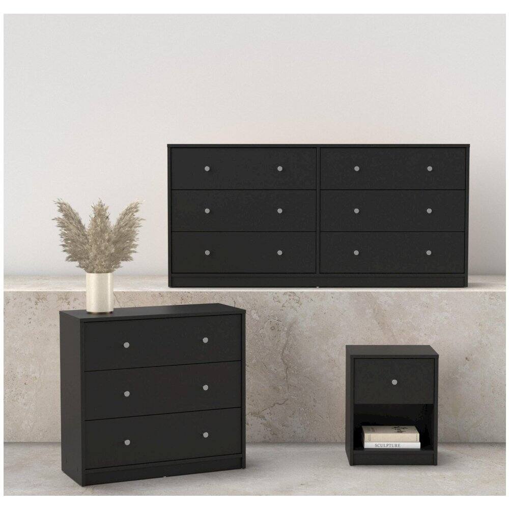 Angle. Tvilum - Portland 3-Piece Bedroom Set - Black.