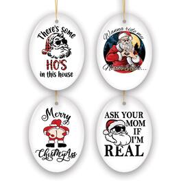 OrnamentallyYou - Cheeky Santa Claus Christmas Ornament Bundle Funny Joke Holiday Humor - Multi-colored