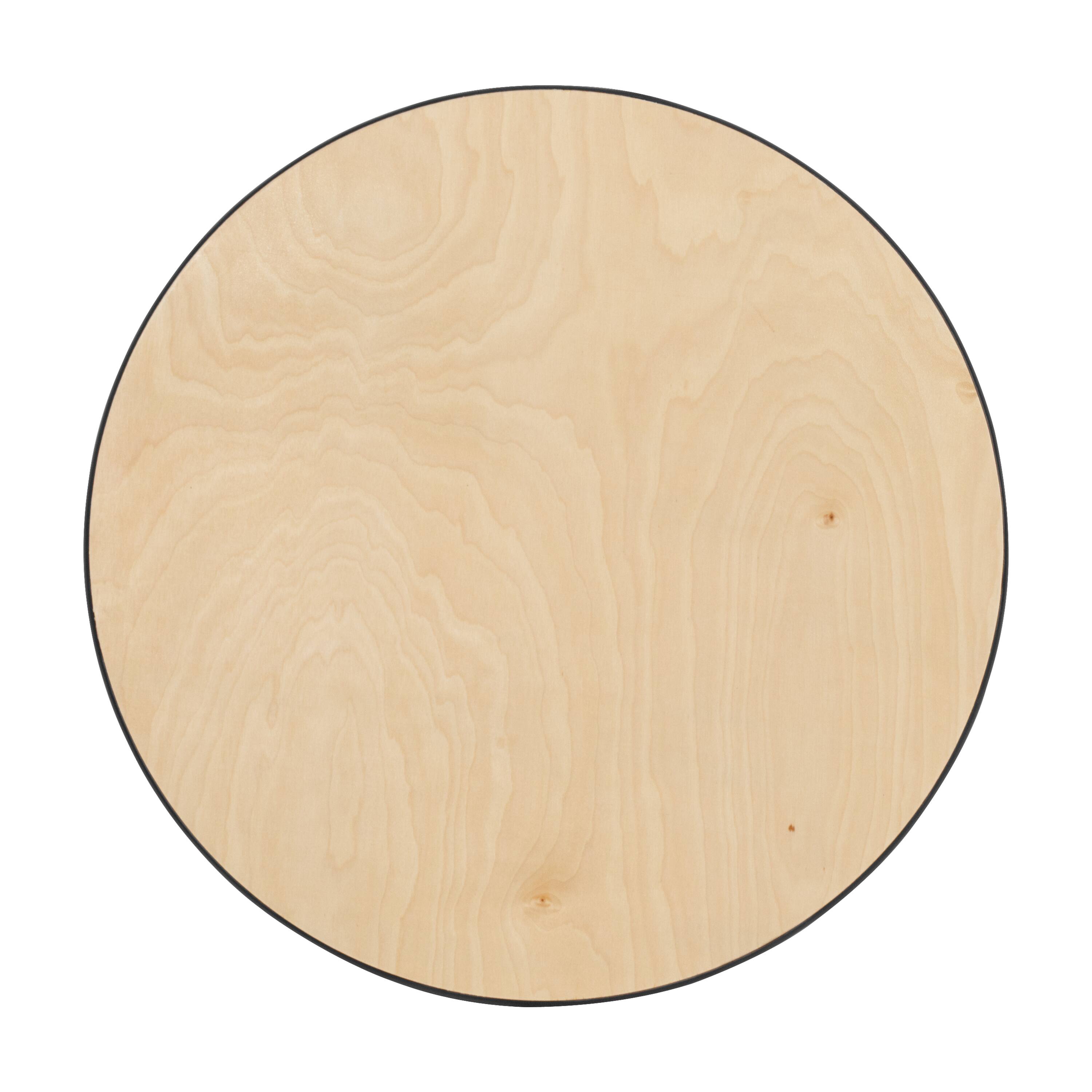 Angle. Flash Furniture - Lars 24'' Round Wood Cocktail Table with 30'' and 42'' Columns - Natural.