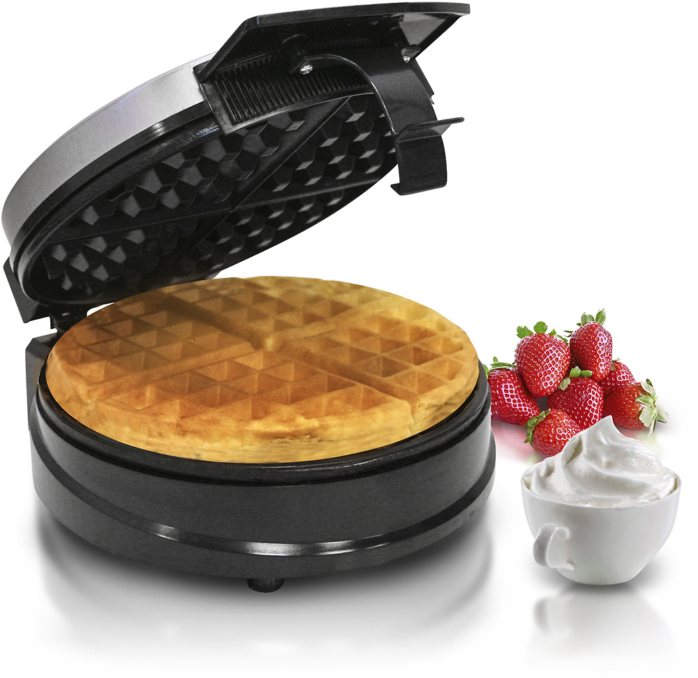 Angle View: Elite Cuisine - Belgian Waffle Maker - Stainless-Steel