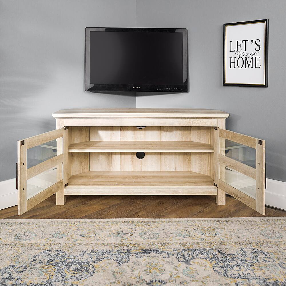 Best Buy Walker Edison 44” Farmhouse Corner TV Stand for TV's up to 50