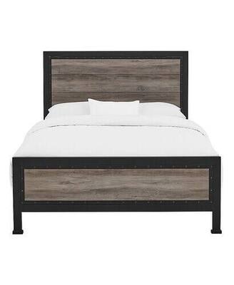 Walker Edison - Rustic Industrial Queen-Size Standard Bed - Grey Wash