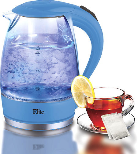 Elite Platinum - 7.2-Cup Electric Kettle - Blue