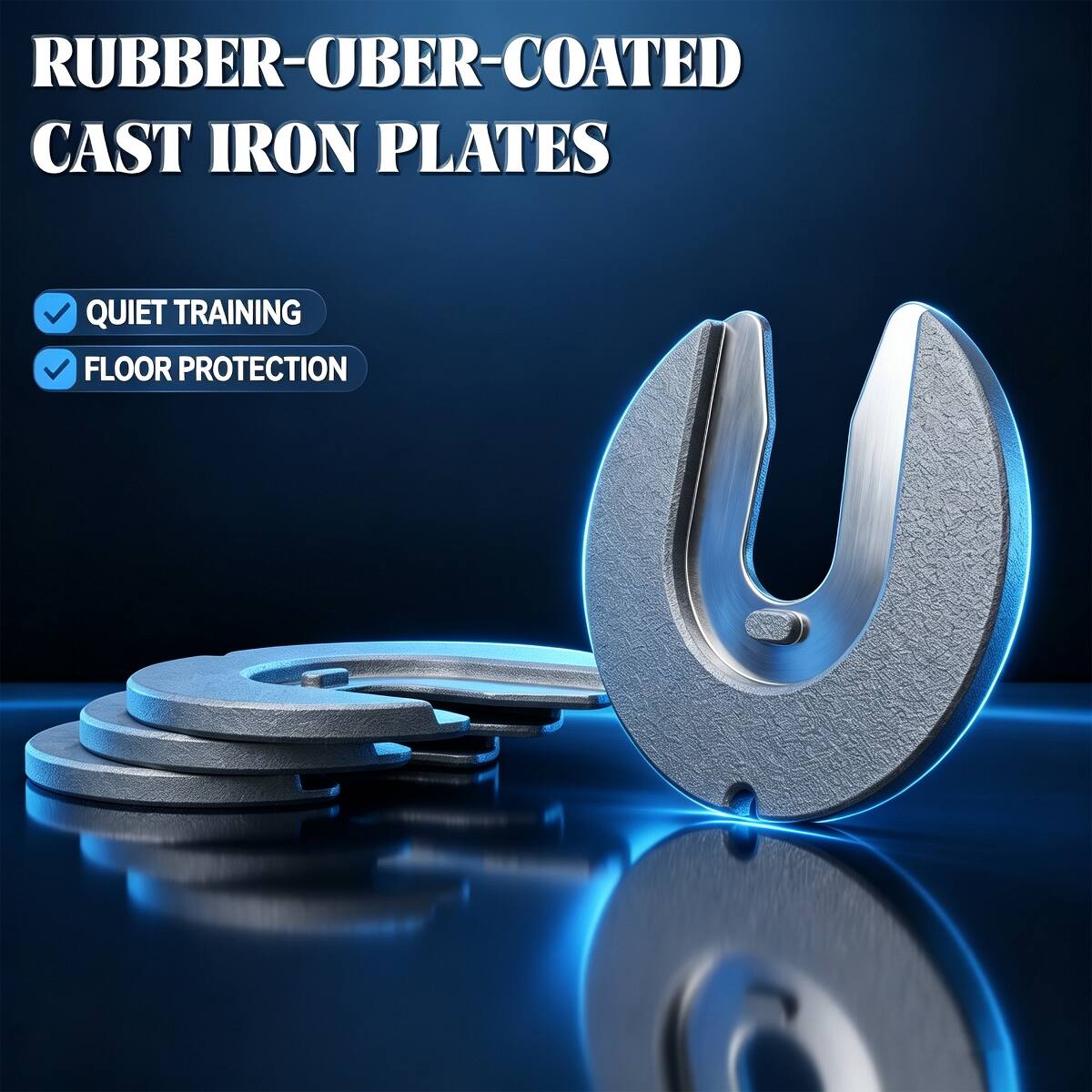 RUBBER-OVER-COATED CAST IRON PLATES  
QUIET TRAINING  
FLOOR PROTECTION
